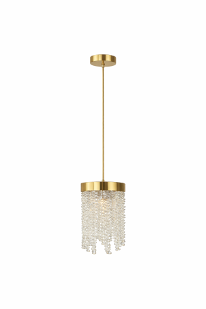 PENDULE - Pendul 6116/1 – corp de iluminat elegant cu franjuri din sticlă, E27, metal auriu sau argintiu