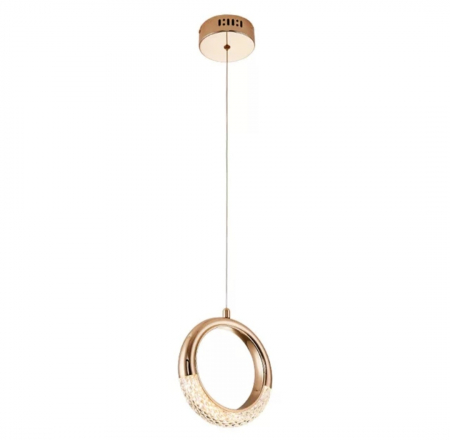 PENDULE - Pendul LED 22527, acril auriu-roze, înălțime reglabilă, design modern