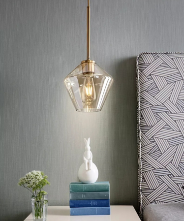 PENDULE - Pendul 8801/B metal și sticlă – elegant auriu, reglabil 100 cm