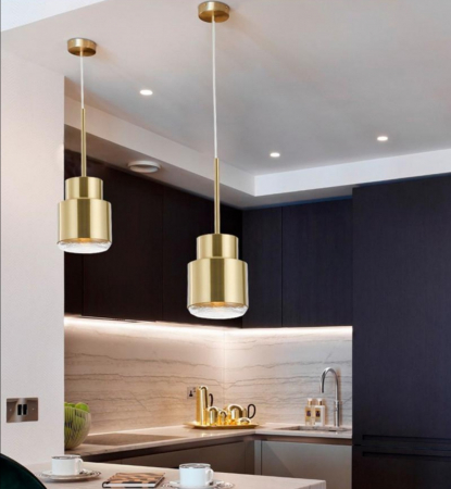 Lustră pendul 8102/1 metal auriu – reglabilă L20 x H100 cm, diametru 12 cm [2]