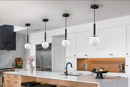 PENDULE - Pendul Modern 8206/200 BK – Abajur din sticlă alb mat, cablu negru 90 cm