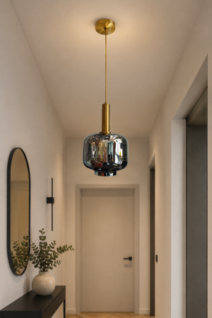 PENDULE - Pendul Moderna-L 19109 metal și sticlă – elegant gold/fumuriu, reglabil 100 cm