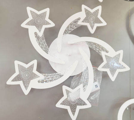 Plafonieră 3142/5, acril alb și transparent, design stele, 130W, telecomandă, 3 culori [3]