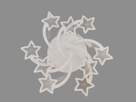 Plafonieră 3142/6+3, acril alb și transparent, design stele, 240W, diametru 70 cm, telecomandă, 3 culori [1]