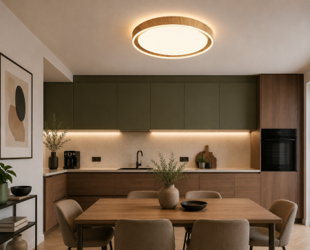 APLICE SI PLAFONIERE - Plafonieră LED 8596/400 – 48W, Metal/Plastic, Diametru 40 cm, 3 Tipuri de Lumină