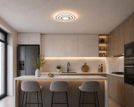 APLICE SI PLAFONIERE - Plafonieră LED C10/300 – 60W, Diametru 30 cm, 3 Tipuri de Lumină, Modern