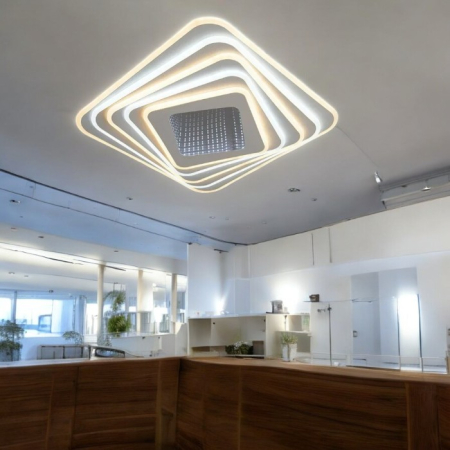 APLICE SI PLAFONIERE - Plafonieră LED C11 pătrată cu telecomandă, lumină reglabilă 3000K–6500K, 40 cm / 50 cm