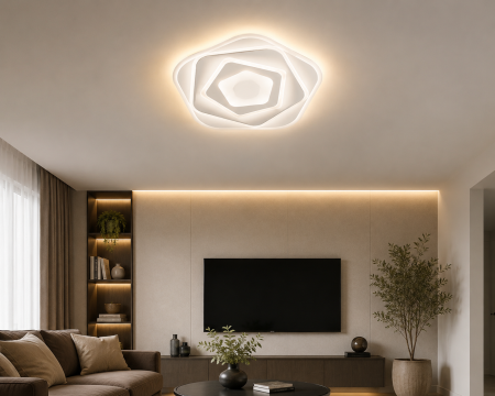 APLICE SI PLAFONIERE - Plafonieră LED C15/300 – 60W, Diametru 30 cm, 3 Tipuri de Lumină, Modern