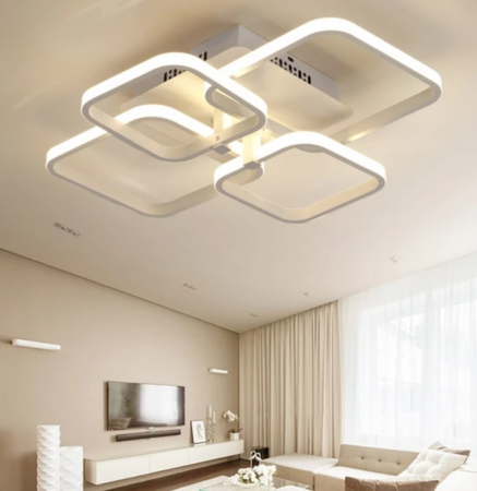 APLICE SI PLAFONIERE - Plafonieră MX 2503/2+2 LED 112W metal/acril, lumina variabilă 3000K-4000K-6500K, telecomandă