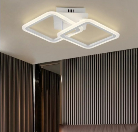 APLICE SI PLAFONIERE - Plafonieră MX 2503/2 LED 80W metal/acril, lumina variabilă 3000K-4000K-6500K, telecomandă