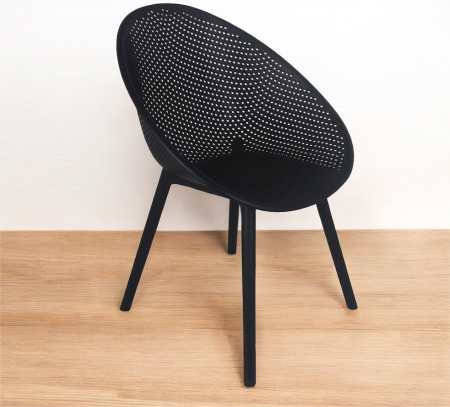 Scaun 838 BK negru, plastic durabil, 83x48,5 cm, interior/exterior [1]