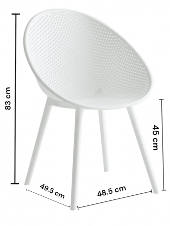 Scaun 838 CH alb, plastic durabil, 83x48,5 cm, interior/exterior [1]