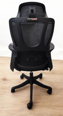 Scaun ergonomic 285A, textil negru, spătar plasă, tetieră reglabilă, H23-63 cm [2]