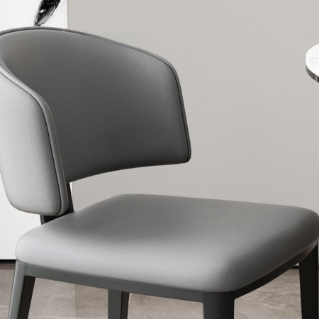 Scaun 937, piele ecologică cu picioare metalice, design modern și ergonomic [2]