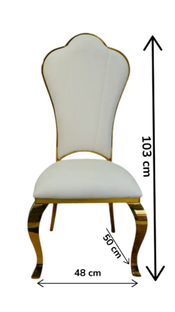 Scaun dining BC62 din catifea crem, cadru și picioare aurii, spătar evantai, 103 cm [6]