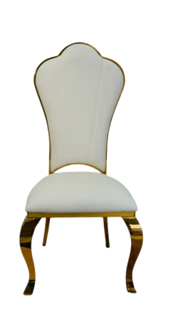 Scaun dining BC62 din catifea crem, cadru și picioare aurii, spătar evantai, 103 cm [1]