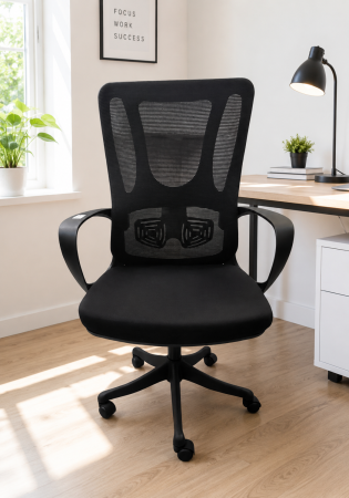 MOBILIER BIROU - Scaun ergonomic 285B negru - spătar din plasă și înălțime reglabilă