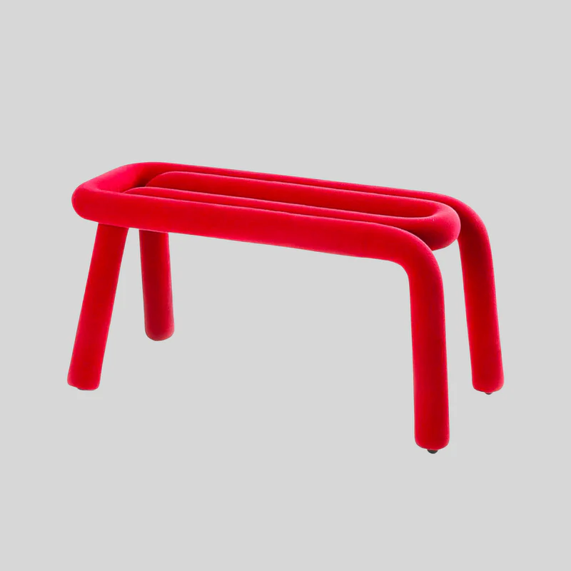 SCAUNE SI MESE - Scaun ZW207-002, cadru metalic și tapițerie moale, design tubular modern, roșu/albastru