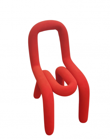 SCAUNE SI MESE - Scaun ZW207-004, cadru metalic și tapițerie catifelată, design tubular modern, roșu/albastru/negru