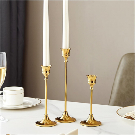 Set 3 sfeșnice CC8805 – metal auriu, elegant și versatil [1]