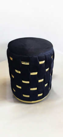 SCAUNE SI MESE - Taburet ZW026-177-1 negru cu accente aurii, depozitare, 33x33x38 cm