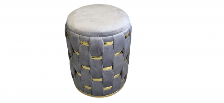 Taburet ZW026-177-1 gri cu accente aurii, depozitare, 33x33x38 cm [1]