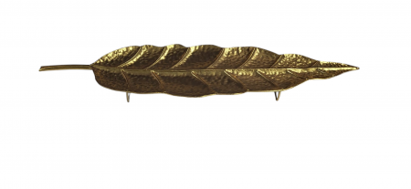 Set 2 tăvi ornamentale model 81012 din metal auriu în formă de frunză – multifuncționale și elegante [1]