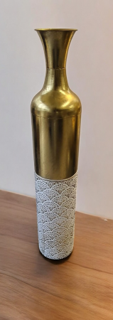 DECORATIUNI - Vază decorativă de podea 92430 auriu/alb – elegantă și modernă