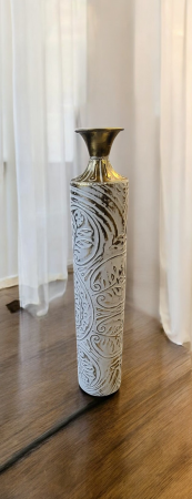 DECORATIUNI - Vază decorativă de podea model 95306 auriu/alb antic – elegantă și sofisticată