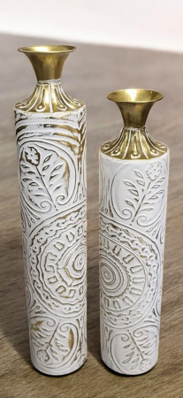Vază decorativă de podea model 95306 auriu/alb antic – elegantă și sofisticată [1]