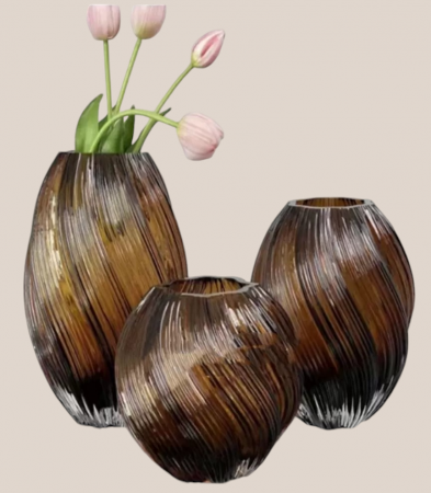Vază decorativă SS24-013 maro – elegantă și modernă, din sticlă de înaltă calitate [2]