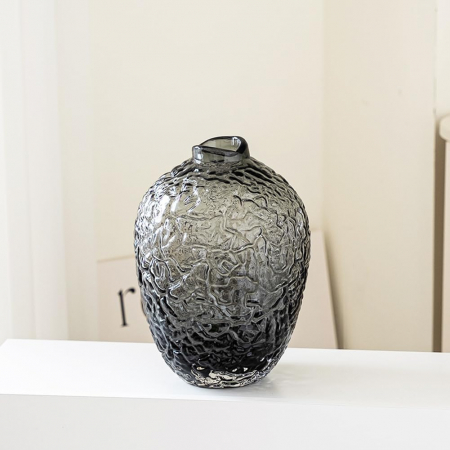 DECORATIUNI - Vază decorativă SS24-085 neagră – modernă și elegantă, din sticlă îngroșată