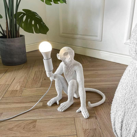 Veioză T301 GL – Design creativ în formă de maimuță albă [1]