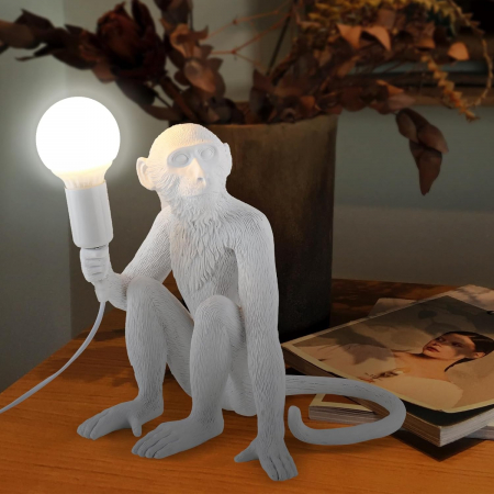 VEIOZE SI LAMPADARE - Veioză T301 GL – Design creativ în formă de maimuță albă