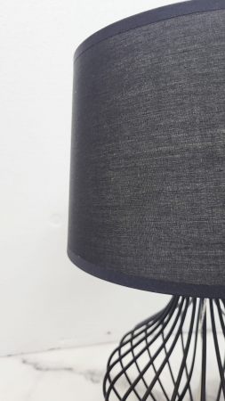 Veioză T8001 modernă, 45 cm, abajur textil negru, soclu E27, stil minimalist [2]