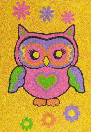 Tablou cu nisip - Set tablou cu nisip bufni A4