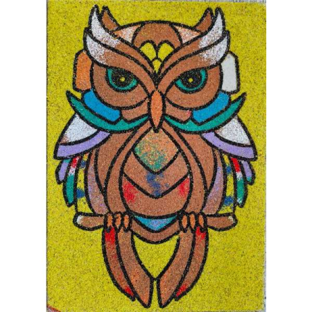 Tablou cu nisip - Set tablou cu nisip bufnita A4