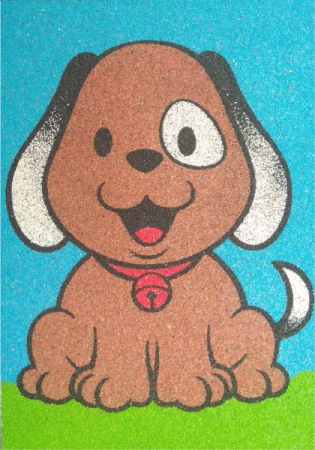 Tablou cu nisip - Set tablou cu nisip catel A4