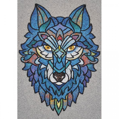 Tablou cu nisip - Set tablou cu nisip lup A4 avansat