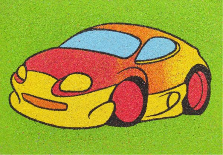 Tablou cu nisip - Set tablou cu nisip masinuta A5