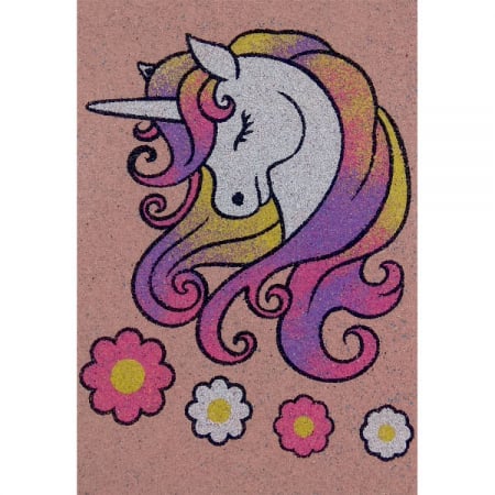 Tablou cu nisip - Set tablou cu nisip unicorn A4