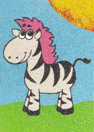 Tablou cu nisip - Set tablou cu nisip zebra A5