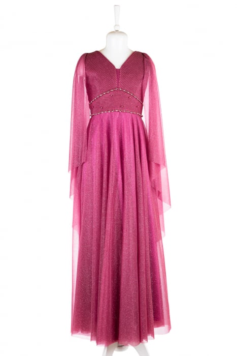 Rochie lungă elegantă roz închis [1]