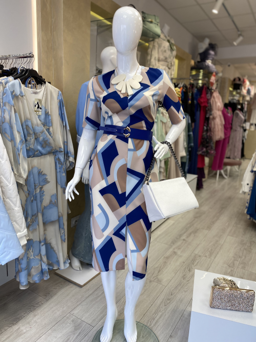 Rochie casual  imprimeu figuri geometrice [4]