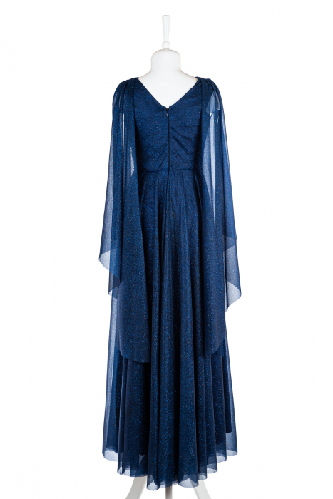 Rochie lungă elegantă bleumarin [3]