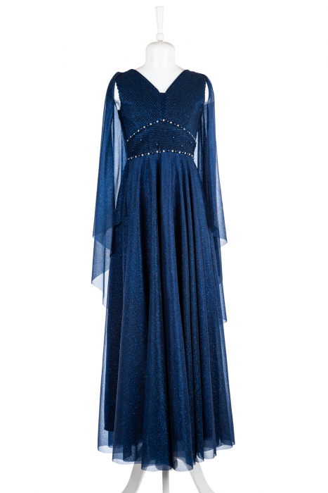 Rochie lungă elegantă bleumarin [1]