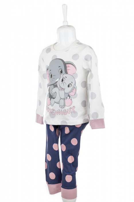 Pijamale cu buline gri/roz, pentru fete [1]