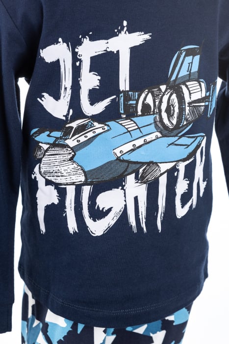 Pijamale cu jet fighter, bleumarin, pentru băieți [3]