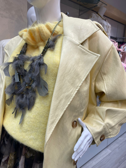 Geaca piele ecologica galbena [2]