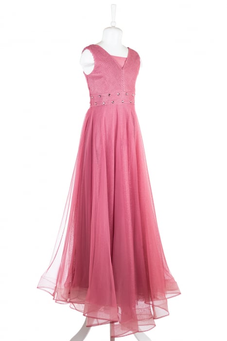 Rochie fete lungă de ocazie roz [1]